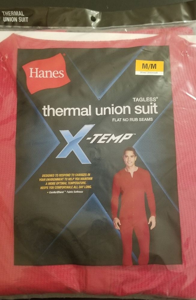Hanes thermal union suit Medium red